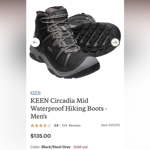 NIB Men’s KEEN Circadia Mid Waterproof Hiking Boots Sz 9.5 - Picture 4 of 16